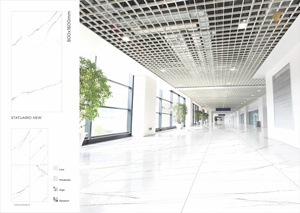 Carreaux en porcelaine polie de 32x64 pouces Vistaar Marfil Green pour sols et murs de luxe Finition en céramique grand format - Product Image 6