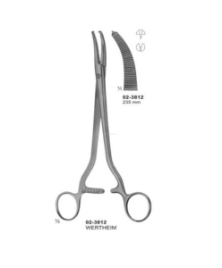 Pinzas de Histerectomía Wertheim de 235 mm, Instrumentos Quirúrgicos Manuales de Acero Inoxidable - Product Image 1