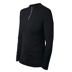 Camiseta de secado rápido con logotipo personalizado para mujer, capa Base para montar a caballo, manga larga, media cremallera, carreras ecuestres - Product Image 2