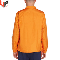 Jaket pelatih pria mode terbaru hitam dengan kain kanvas kerah berdiri kerah lipat nilon pinggul kustom