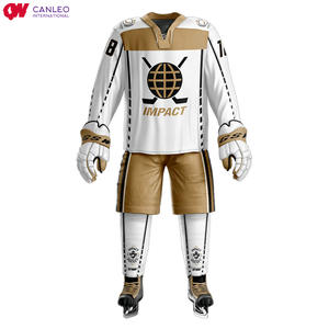 2021 conception personnalisée attirail sergé équipe Hockey sur glace maillot ensemble en gros Sublimation noir mode vêtements de Hockey sur glace - Product Image 2