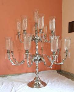 Modern Decorative <b>Candelabra</b> Table Centerpiece Nickel Plated Fancy <b>Candelabra</b> - Product Image 5