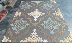 Alfombra hecha a mano para sala de estar, tapete liso rectangular, persa, 100% lana cortada, 34648 10F - Product Image 3