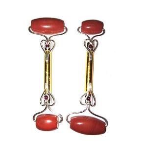 High quality massage roller red jasper <b>Stone</b> Face Massage natural crystal roller facial products roller 4 to 5 Inch wholesaler - Product Image 1