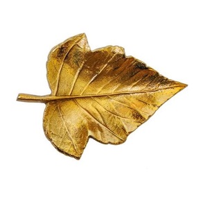 Plato de hoja de aluminio chapado en oro antiguo Superior, bandeja para servir, pieza decorativa de aluminio dorado para frutas - Product Image 1