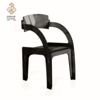 Chaise de cuisine moderne incroyable, dossier solide en bois de bouleau résistant, système d'assemblage de 12 mm, assise en coton, utilisation dans le salon. Fabriqué en Italie