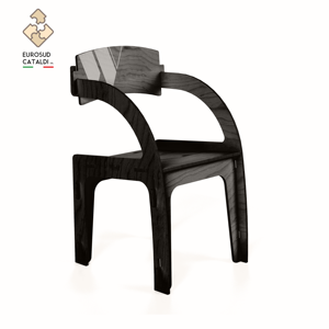 Amazing Modern Chair with Solid Back in Resistant Natural Birch Wood 12mm Interlocking System. Made in Italy Design by WLLALLA - Product Image 6