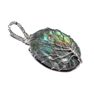 Shop for Agate Three Stone <b>Tree</b> of Life Pendants with <b>Crystal</b> and Rhinestone | Purchase Unisex Religious Wedding Pendants - Product Image 1