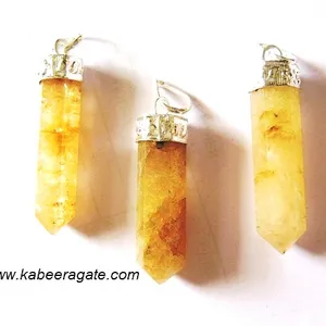 Wholesale Gemstone Pendant : Yellow Aventurine Pencil Pendant