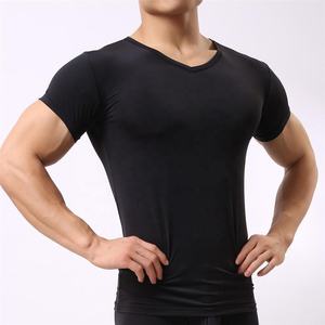 Camiseta ajustada superventas de 2025, Camiseta de algodón ajustada en blanco liso para hombre, Camiseta deportiva con estampado personalizado para hombre - Product Image 2