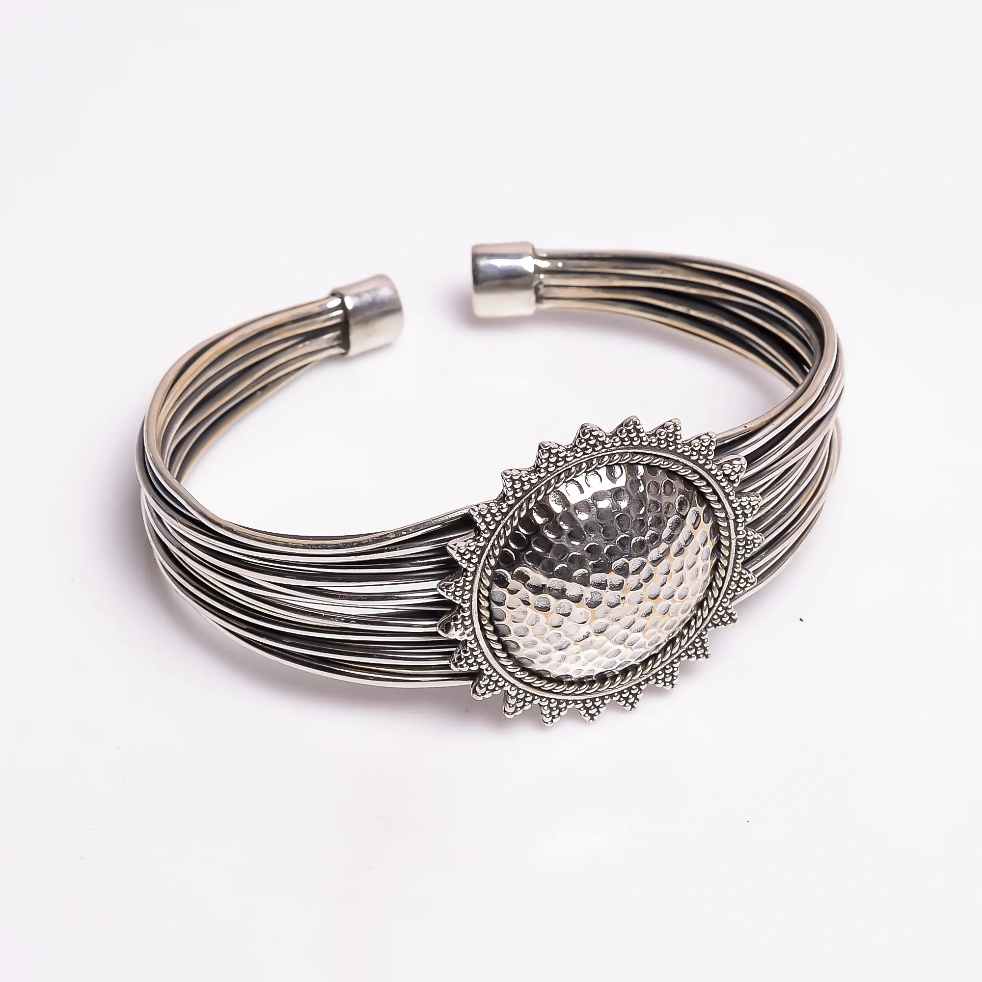 Nieuwste Zilveren 925 Sterling Zwart Geoxideerd Verstelbare Polsband Vrouwen Sieraden Vintage Handgemaakte Stam Manchet Armband SKBG-24 36.2