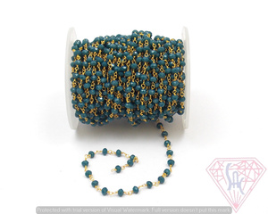 Plata esterlina 925 5 pies de zafiro azul Rondelle forma cuentas Rosario Cadena de - Product Image 3