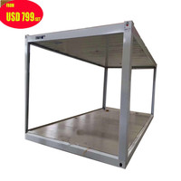 Flatpack mobile pliable bureau Portable structure métallique préfabriquée conteneur d'expédition cadre en acier maison 20 pieds design