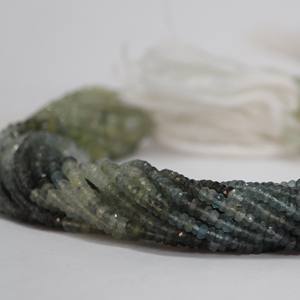 La création de bijou 4mm de mousse naturelle pierre aigue-marine ombragée à facettes Rondelle perles de pierre précieuse brin IGI certifié fabrication de bijoux - Product Image 1