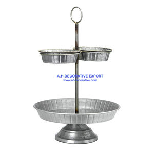 Soporte galvanizado decorativo para granja, bandeja de 3 niveles para postres, para fiesta de boda, hecha a mano, con asas - Product Image 6