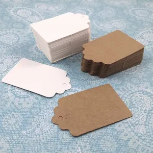 矩形环保牛皮纸礼品标签-2英寸空白纸标签悬挂标签包装和书签