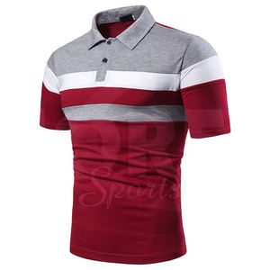 Tissu tricoté anti-rides à manches courtes avec logo personnalisé pour polos de golf pour hommes, à panneaux multicolores, vente en gros directe d'usine - Product Image 5