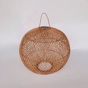 Abat-jour en rotin naturel/noir 200, luminaire suspendu, design de circuit d'éclairage vietnamien, couleur naturelle/noir - Product Image 4