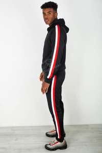 Design Your Own Tracksuit Custom Stripe Cotton Polyester Wholesale Mens Tracksuit - Product Image 2