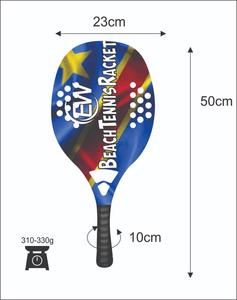 Raquettes de beach tennis avec face en fibre de carbone de 20 mm, grip et filet inclus, poids 310-330 g, longueur 50 cm - Product Image 2