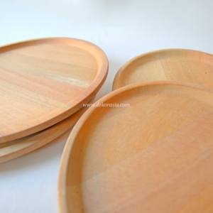 Assiette ronde en bois personnalisée nettoyage léger et facile pour collations desserts plats différentes tailles pour vaisselle - Product Image 3