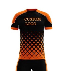 Conjunto de camiseta de uniforme de fútbol transpirable de talla grande, camiseta y pantalones cortos de fútbol de dos piezas, producto de gran oferta - Product Image 4