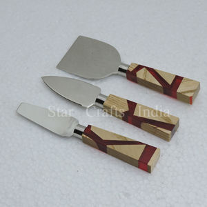 Juego de cuchillos para queso de acero inoxidable y madera Juego de 3 piezas Juego de cubiertos de acero inoxidable de alta calidad - Product Image 5