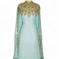 Nieuwe Stijl Trendy Design Modieuze Marokkaanse Traditionele Crystal En Kralen Werk Chiffon Kaftan Gown