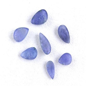 Impressionnant 7 pièces naturel Tanzanite lisse poire forme Cabochons perles bleues pour bracelet à bricoler soi-même et collier fabrication de bijoux - Product Image 1