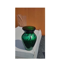 Urne funéraire en aluminium vert marbré, style américain, urne funéraire pour bébé, BRASSWORLD INDIA - Product Image 1