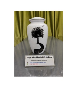 URNA FUNERARIA DE ALUMINIO HECHA A MANO PARA ADULTOS, DISEÑO ÚNICO, ARTÍCULOS FUNERARIOS BRASSWORLD INDIA, PERFECCIÓN PINTADA, ESTILO AMERICANO - Product Image 1