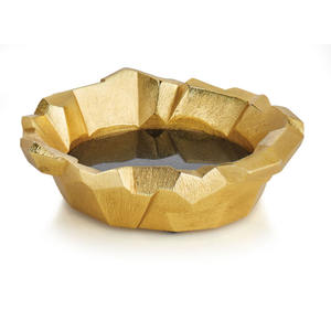 Bol de service en aluminium brut plaqué or de luxe moderne et élégant pour la décoration de la maison et l'utilisation lors de mariages et de fêtes - Product Image 1