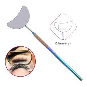 En forma de luna de pestañas de espejo para la extensión de pestañas con mango de acero inoxidable Multi Color pestañas espejo Etiqueta Privada - Product Image 1