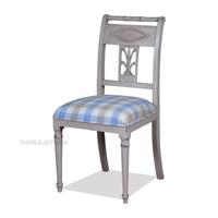 Chaise de salle à manger en bois de style ferme française vintage, chaise colorée pour café ou restaurant