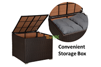 Ensemble de canapés en rotin moderne BeNK 4 pièces avec boîte de rangement, ensemble de jardin en osier 4 places pour cour et hôtel, mobilier d'extérieur