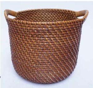 ตะกร้าหวายอเนกประสงค์เป็นมิตรต่อสิ่งแวดล้อมพร้อมด้ามจับผลิตภัณฑ์จัดระเบียบที่สะดวก - Product Image 1