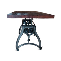 Table à manger en bois massif de haute qualité, design moderne, hauteur réglable, base en métal, mobilier de ferme, mobilier d'hôtel, mobilier de salle à manger