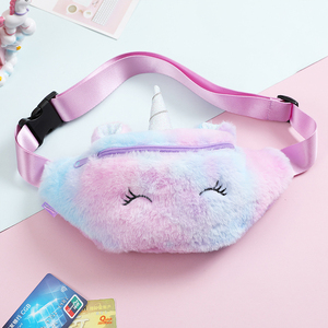 Bolso cruzado <span class=keywords><strong>de</strong></span> terciopelo <span class=keywords><strong>de</strong></span> felpa con dibujos <span class=keywords><strong>de</strong></span> unicornios para niños, <span class=keywords><strong>riñonera</strong></span> <span class=keywords><strong>de</strong></span> cintura para niños - Product Image 4