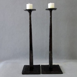 Juego de 2 Portavelas de Hierro Forjado a Mano, Decoración Metálica Negra para el Hogar, Duradera y Hecha a Mano - Product Image 1
