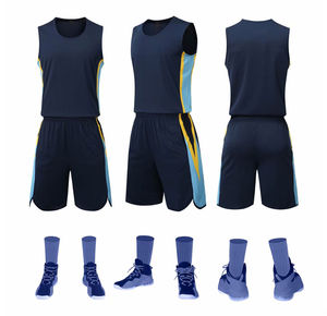 เสื้อบาสเก็ตบอลดีไซน์มืออาชีพ แห้งเร็ว ป้องกันแบคทีเรีย ระบายอากาศได้ดี มาใหม่ ผ้าฝ้าย 100% มาตรฐาน BSCI ชุดกีฬา ไซส์ใหญ่ - Product Image 3