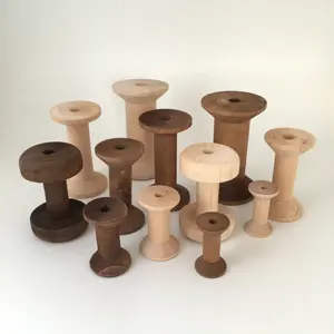 आसान शिल्प रिबन स्पूल लकड़ी के शिल्प उपकरण विंटेज लकड़ी स्पूल लकड़ी अटेरन