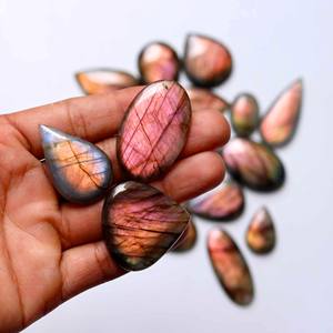 Pendientes de Labradorita con Baño de Oro, Cabujones de Turquesa Tibetana, Colgante de Turmalina Negra, Cabujón de Vidrio, Cabujón Rojo, Cabujón Cereza - Product Image 5