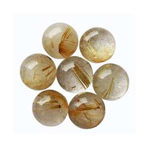 พลอยทับทิมสีทองธรรมชาติทรงหลวมอัญมณีทรงกลมขนาดพลอยเจียระไนสีทองสำหรับทำเครื่องประดับ - Product Image 1