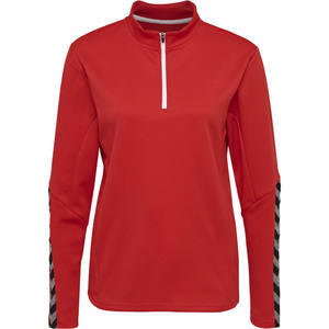 Sudadera roja con cuello redondo de manga completa de invierno para mujer con logotipo personalizado Técnicas lavadas Diseño forrado Sudaderas con capucha y sudaderas para mujer - Product Image 1