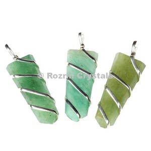 Colgantes planos de Aventurina verde, Gema - Product Image 1