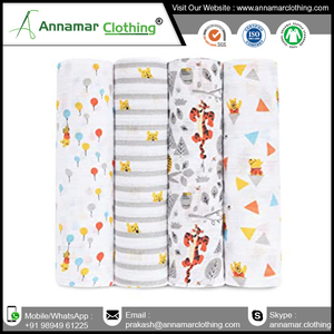 Couverture à langer en coton organique pour bébé, matière douce - Product Image 2