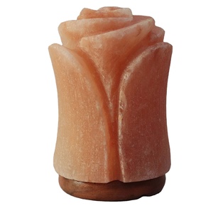 Lámpara de Sal Artesanal con Forma de Flor de Rosa del Himalaya, Mejora el Estado de Ánimo, Desodoriza el Aire, Mejora la Circulación Sanguínea, Reduce las Alergias, Impex Pakistán - Product Image 1