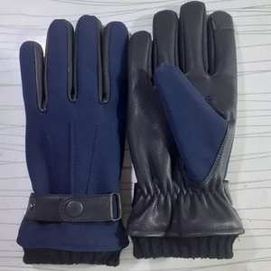 Gants de conduite en cuir véritable pour hommes, de couleur noire - Product Image 5