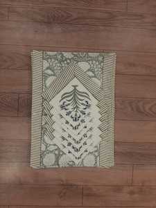 Tapis de Table et de serviette en coton indien à imprimé Floral, ensemble de 6 pièces et 6 tapis, à la main, nouveau - Product Image 4