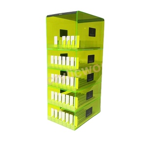 Tùy chỉnh màu xanh lá cây Acrylic Hộp nhựa khe cắm cho Chai chất lỏng hiển thị kệ - Product Image 1